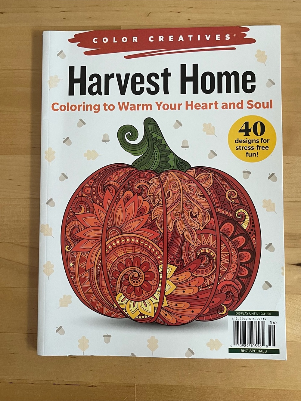 Color Creatives Harvest Home Magazine 2025 Adult Coloring Book Fall Autumn New